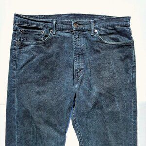 Men’s Levi’s 505 Regular Fit  Straight Leg Jeans Dark Wash, 38 x 30